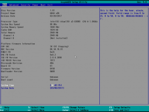 BIOS SCU Page