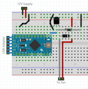 Breadboard Layout of Fan Controller