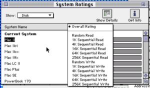 Disk Individual Test Results Menu